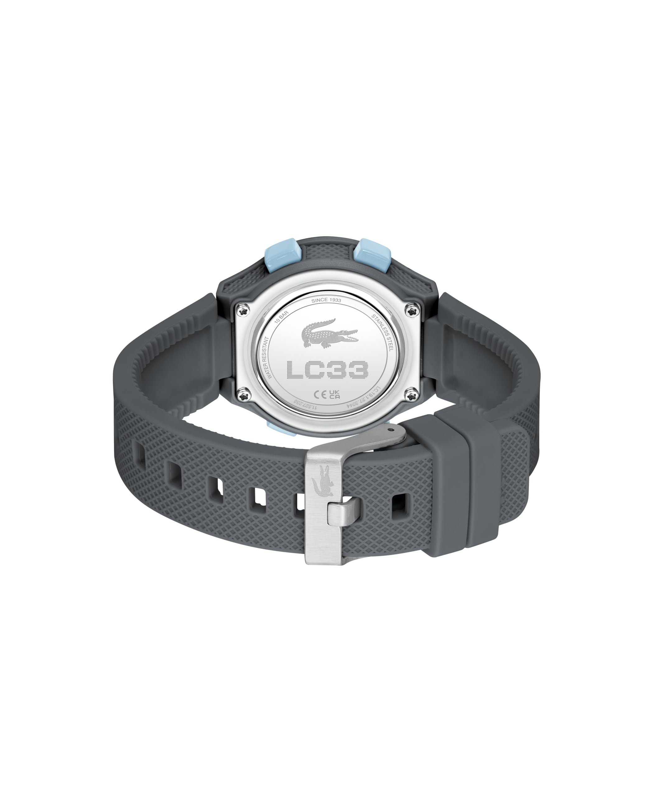 Lacoste Digitaluhr für Kinder Kollektion LC33 mit Dunkelgrau Silikonarmband - 2030068