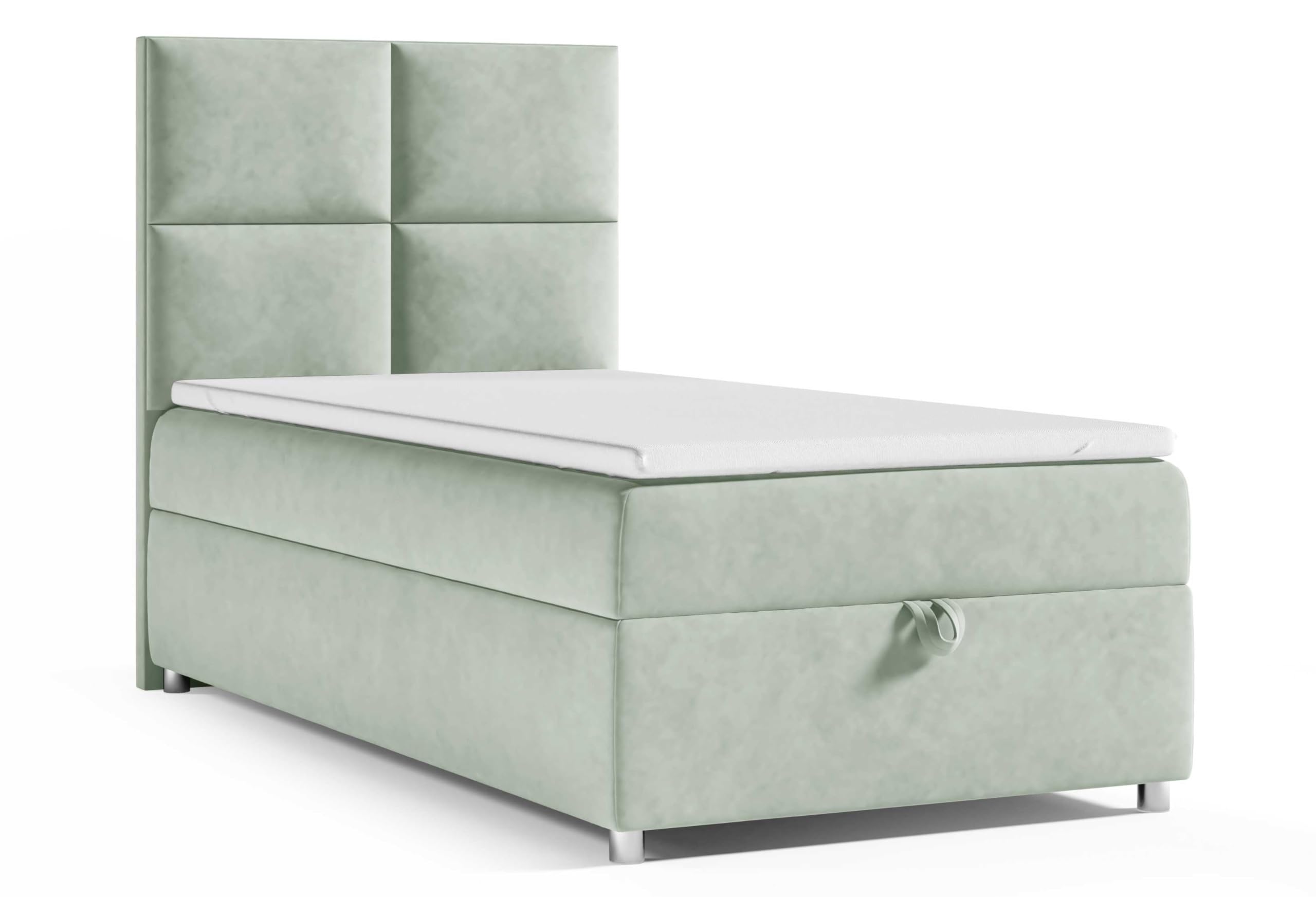 Trinity K2 Boxspringbett Single Bonellfederkern | Boxspringbett mit Matratze und Topper | 90x200 Einzelbett | Polsterbett - Lieferung an die Bordsteinkante