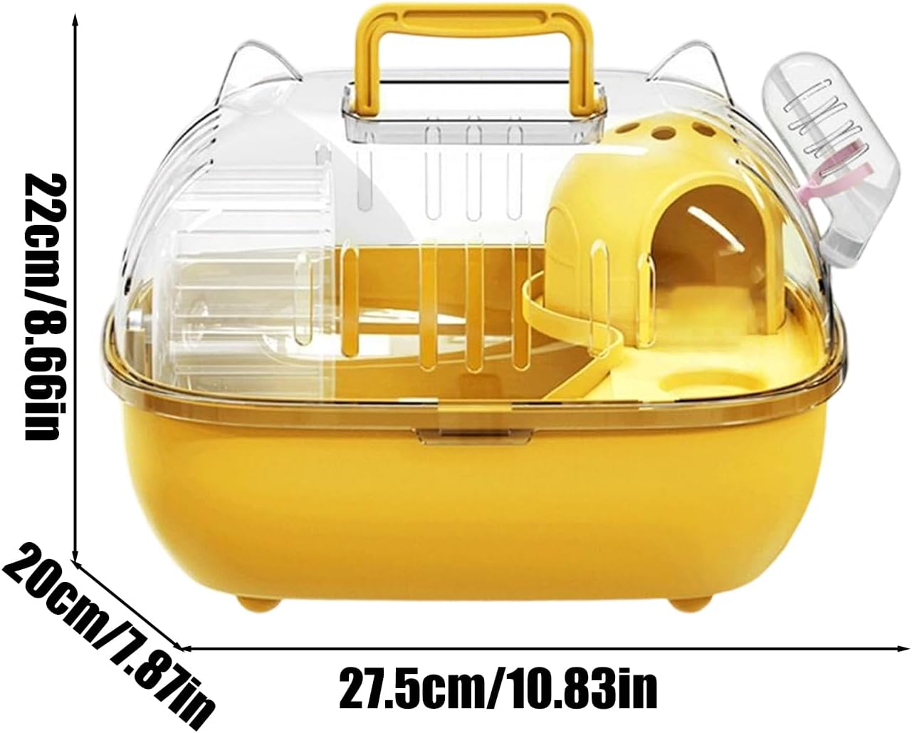 Travel Hamster Carrier, Small Transparent Outing Cage & Portable Pet Transport Box, Safe Secure Main Feature, Animal Travel Category with Usage for Rabbits Rodents Lizards Car Short Trip Picnic