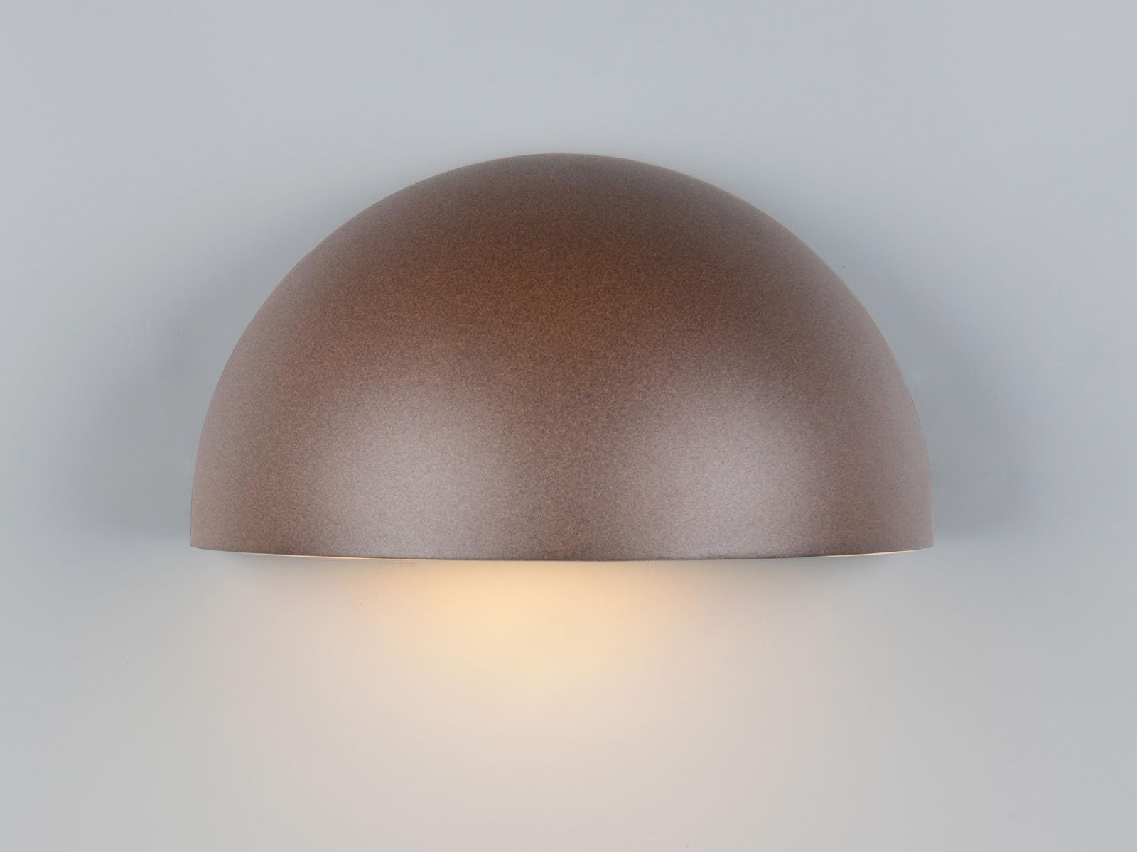 Półokrągła lampa ścienna zewnętrzna Downlight rdzawy brąz, szerokość 27 cm