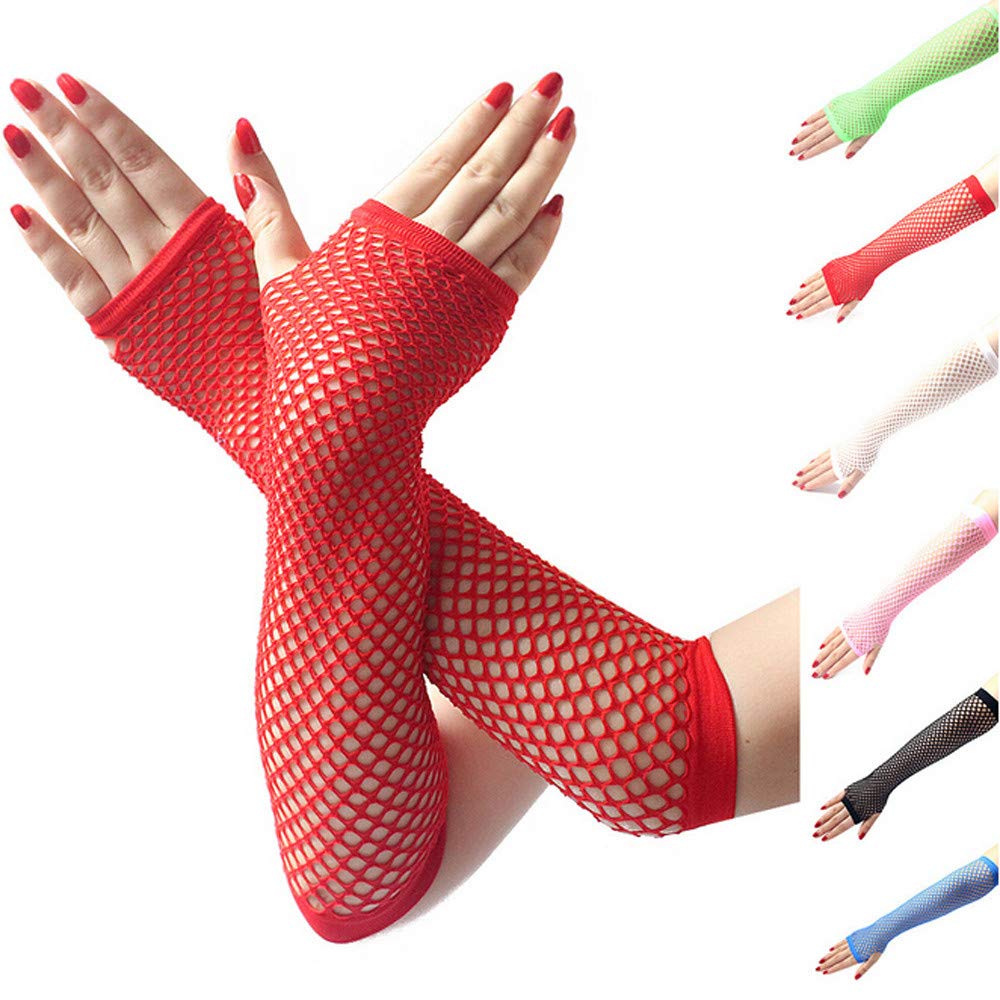 Fischnetz Handschuhe Fingerlos – 80er Style, Mesh, Für Partys, Halloween & Gothic Outfits