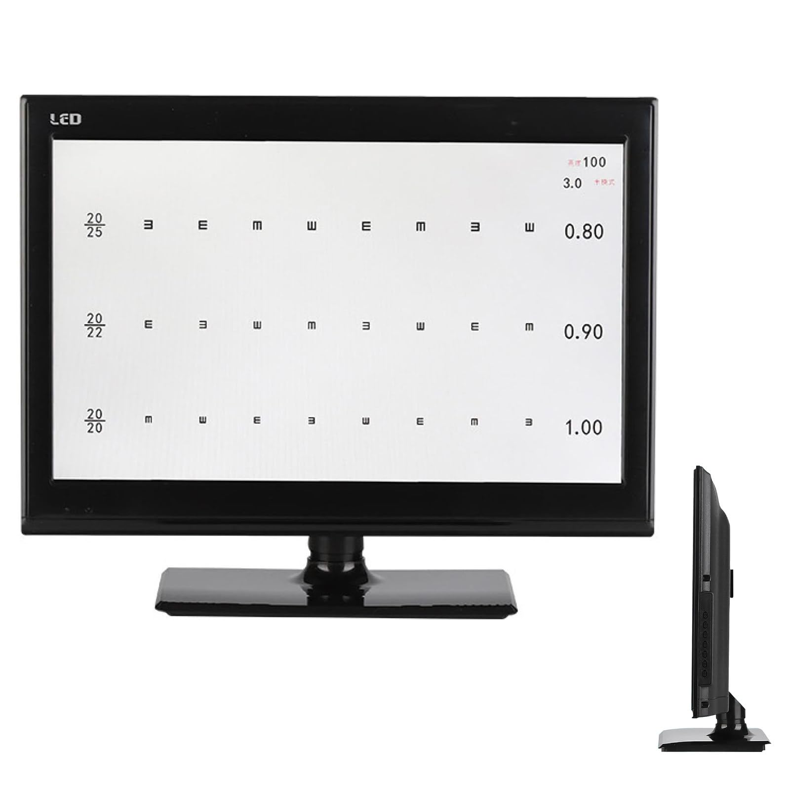 Tableau d'acuité visuelle numérique LCD 18.5in avec plusieurs cibles pour examen optique