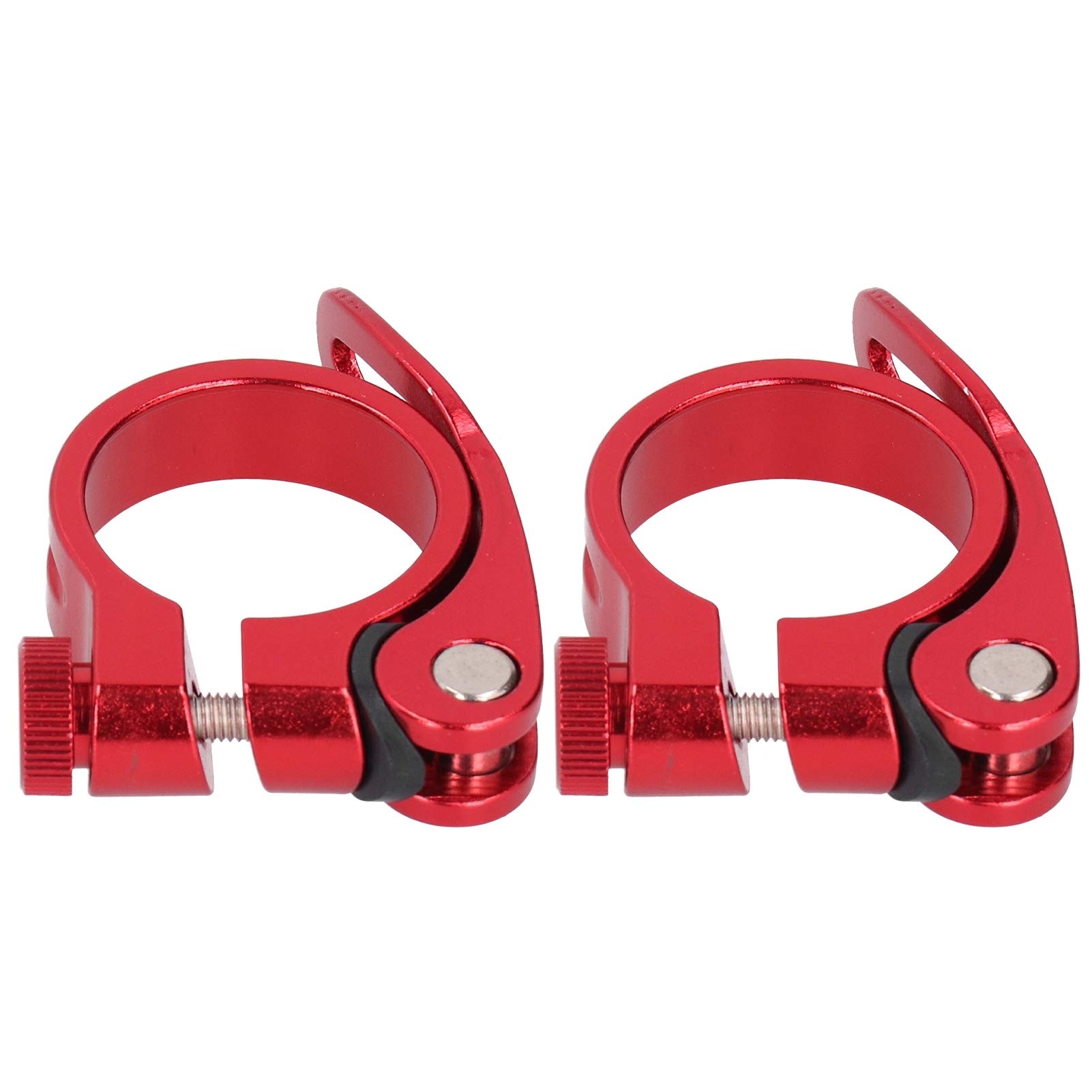 2Pcs Bike Saddle Clamp Mountain Road Tube Quick Release Clip 35mm (Red)