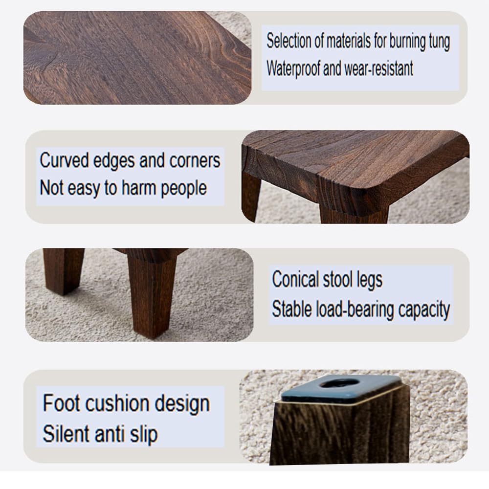 Sgabello In Legno Massello Multiuso - Per Cambio Scarpe, Poggiapiedi E Decorazione - Foto 8