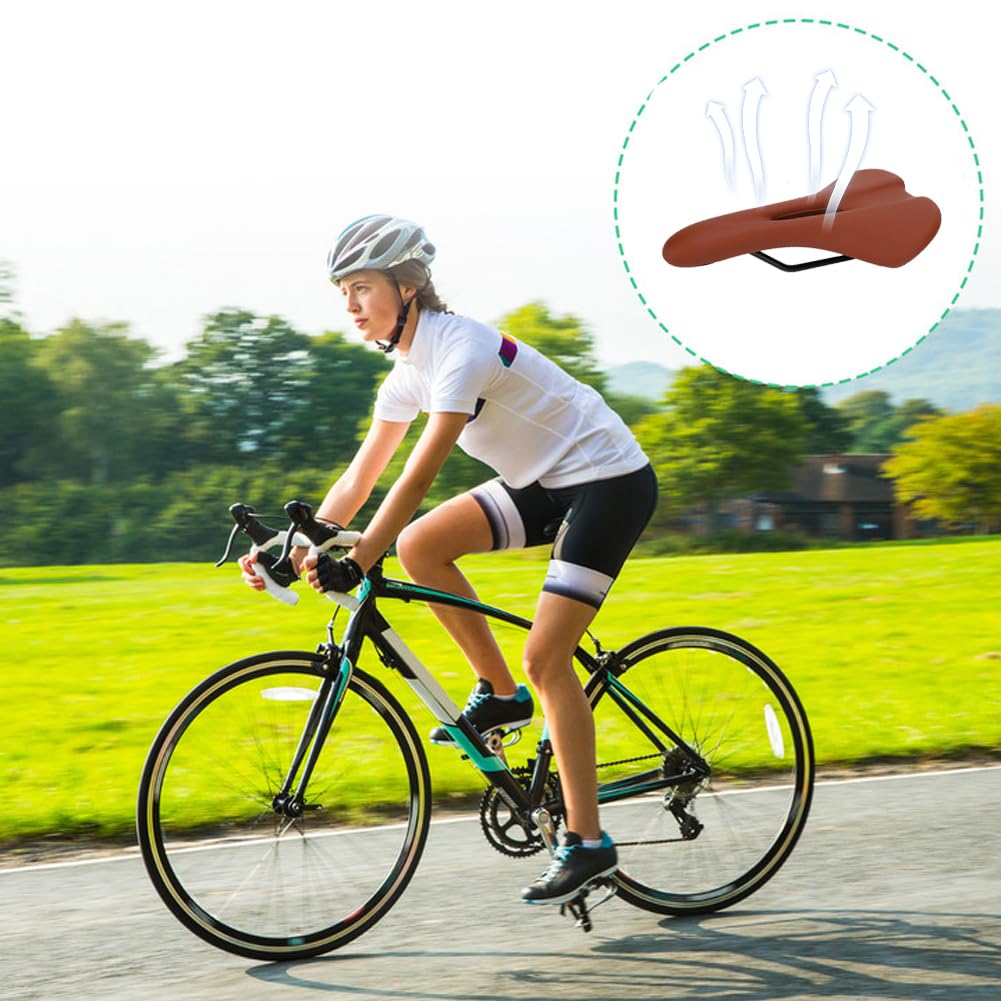 Housse de coussin de rechange universelle et étanche pour selle de vélo VTT de route - Accessoire de cyclisme spécialisé pour tous les vélos - Pour homme et femme (marron)