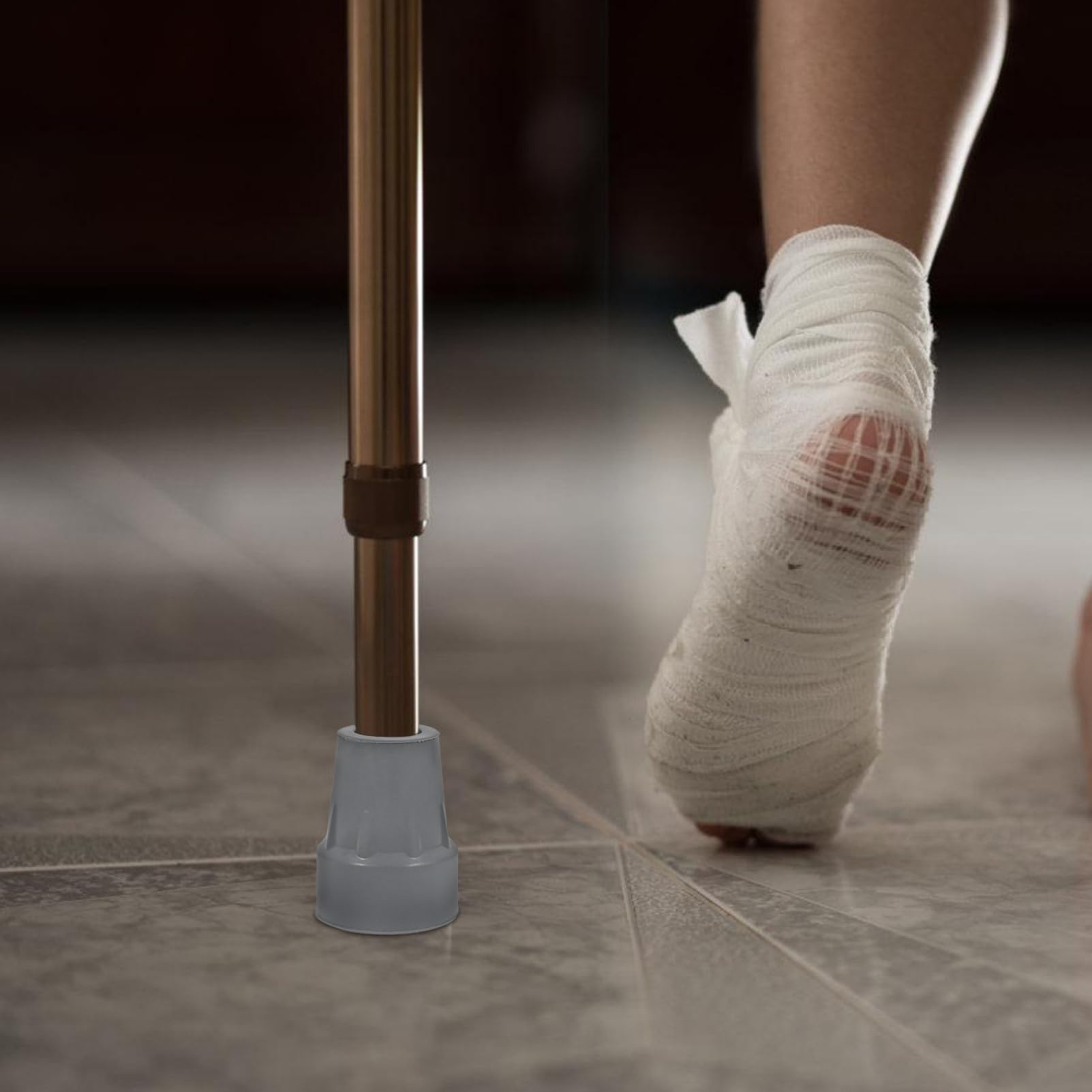 Alfombrilla Antideslizante Para Muletas Reemplazo Accesorios Para Caminar Agarre Tapas De Pies De Muleta Consejos Para Andadores Adulto Apoyo Caucho Gris 6 Piezas X 4