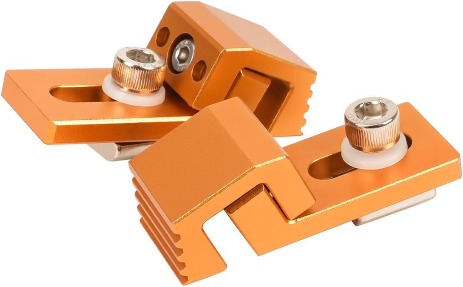 CNC Router Side Pressure Plate T-Track Low Profile Clamps Fit For 3018 Series, Aluminum Alloy Hold Down Clamp Kit With M6 T-Nuts Serrated Claw Grip Fits T-Slot And Perforated Tables