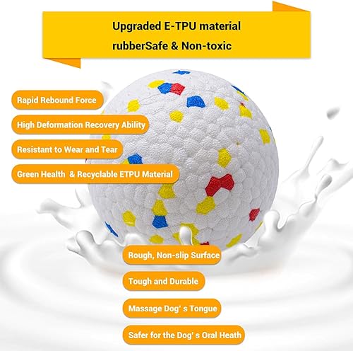 Miniatura 8 de Pelotas para perros de juguete para masticadores agresivos, bolas flotantes indestructibles y duraderas para perros para buscar, bola de goma sólida