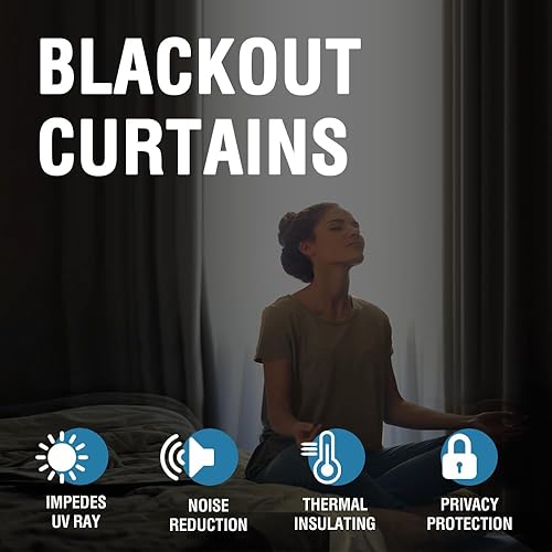 Miniatura 2 de H.VERSAILTEX Cortinas completamente opacas como lino para dormitorio, cortinas con aislamiento térmico con forro negro para sala de estar,