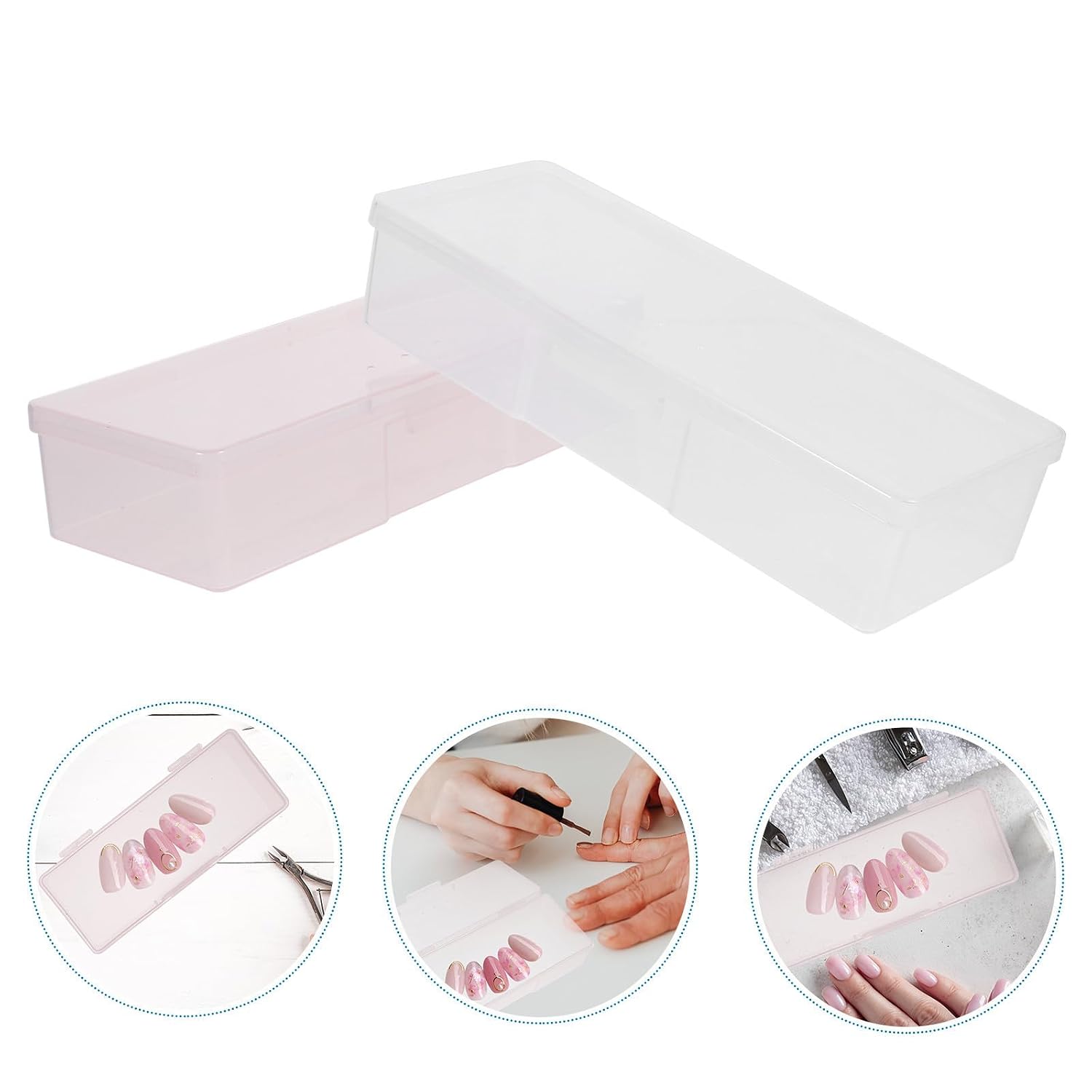 4pcs Manicure Nail Art Organizer Storage Box Lightweight Abs Nail Tools Holder Compact Manicure Storage Case for Personal and Professional Use