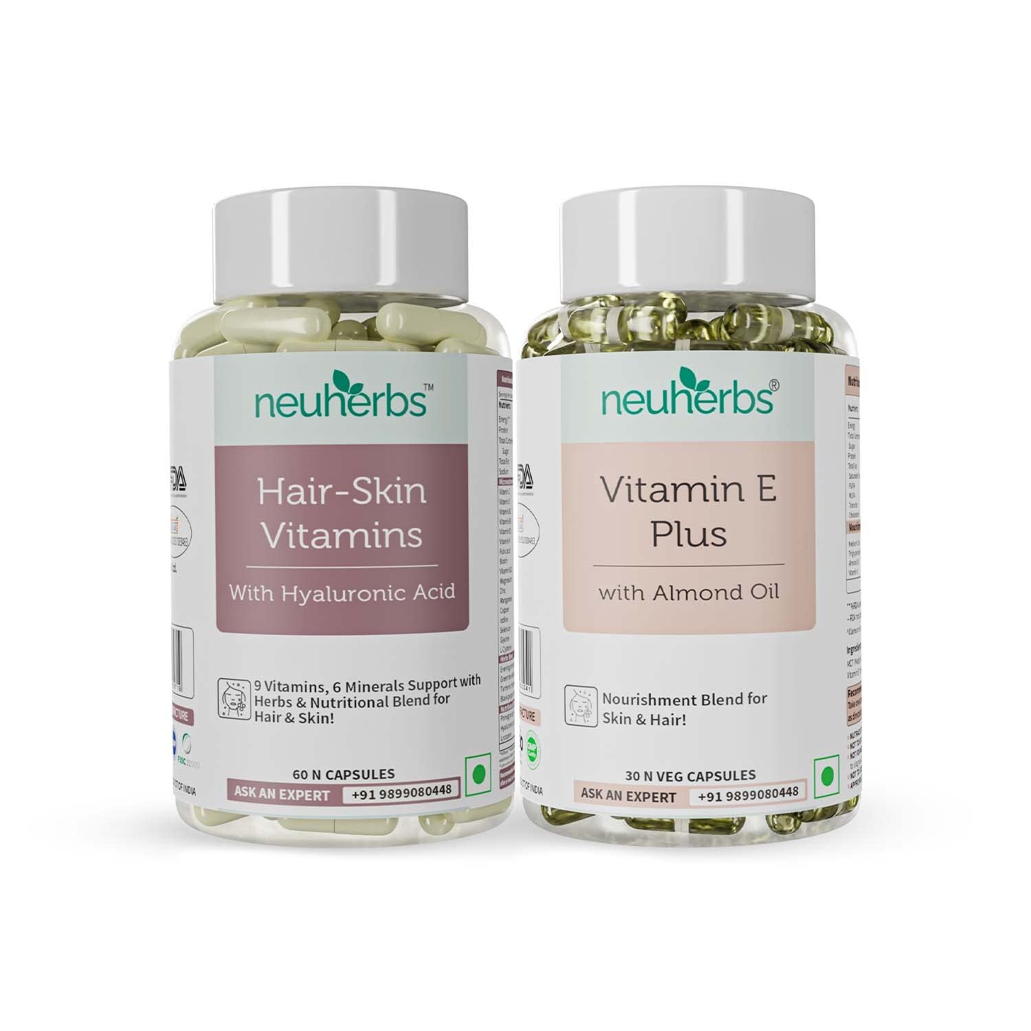 Neuherbs Hair-Skin Vitamin (60 N Capsules) & Vitamin E Plus (30 N Capsules) (B09XDJZ1LN) Amazon Price History, Amazon Price Tracker