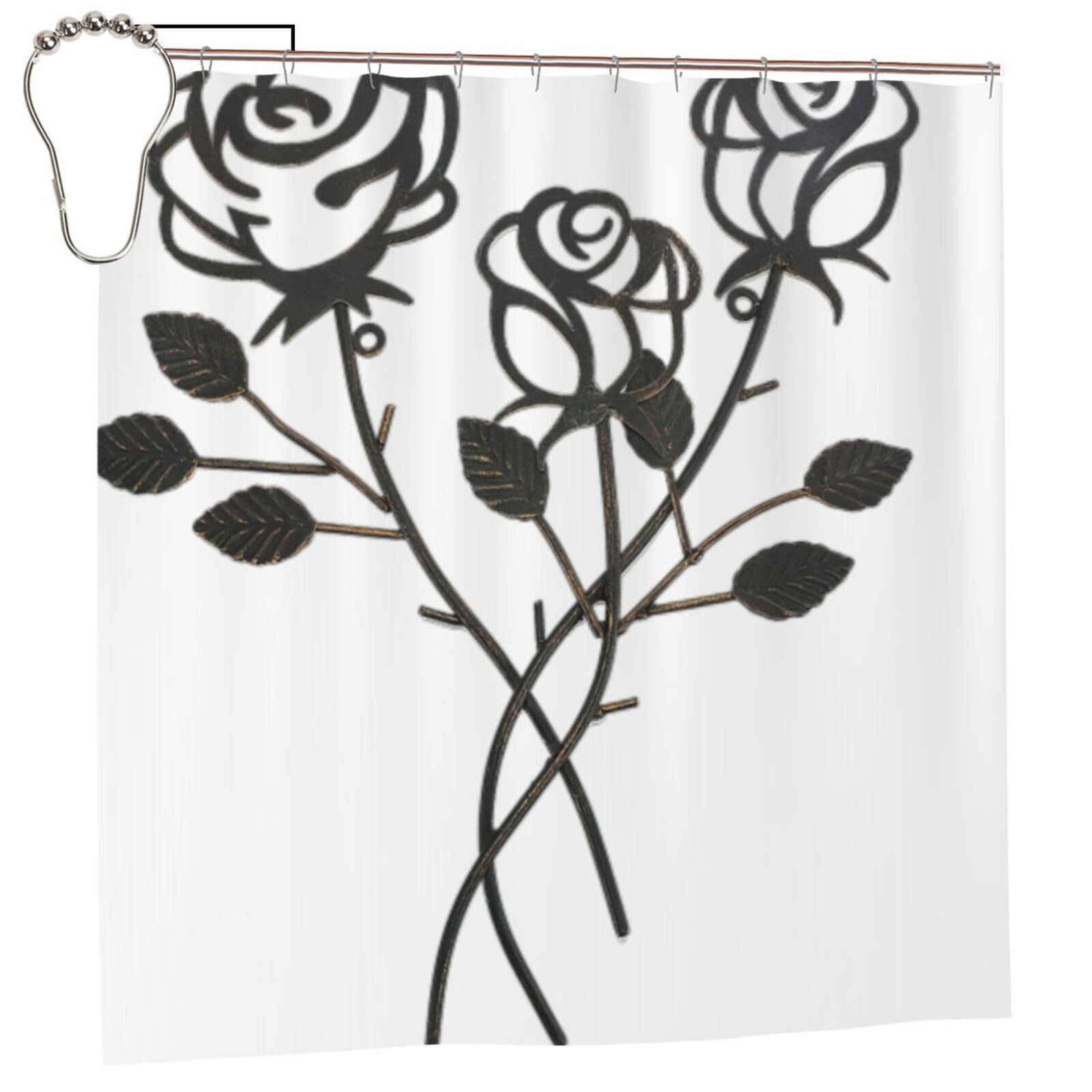 Rideau de douche haut de gamme en polyester imprimé rose métallique 183cm