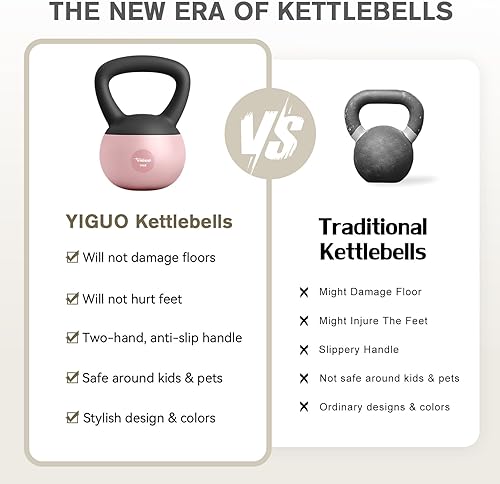 Miniatura 6 de Pesa rusa suave, pesa rusa de 10 libras, agarre antideslizante para entrenamientos en casa, base acolchada de lados suaves, pesa rusa de