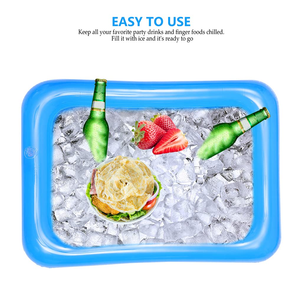 DOITOOL Inflatable Ice Bar Ice Food Server Trays Cooler Table for Graduation Birthday