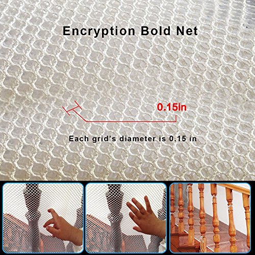 image for Kalolary Child Safety Rail Net-10ft L x 2.5ft H Indoor Balcony and Sta