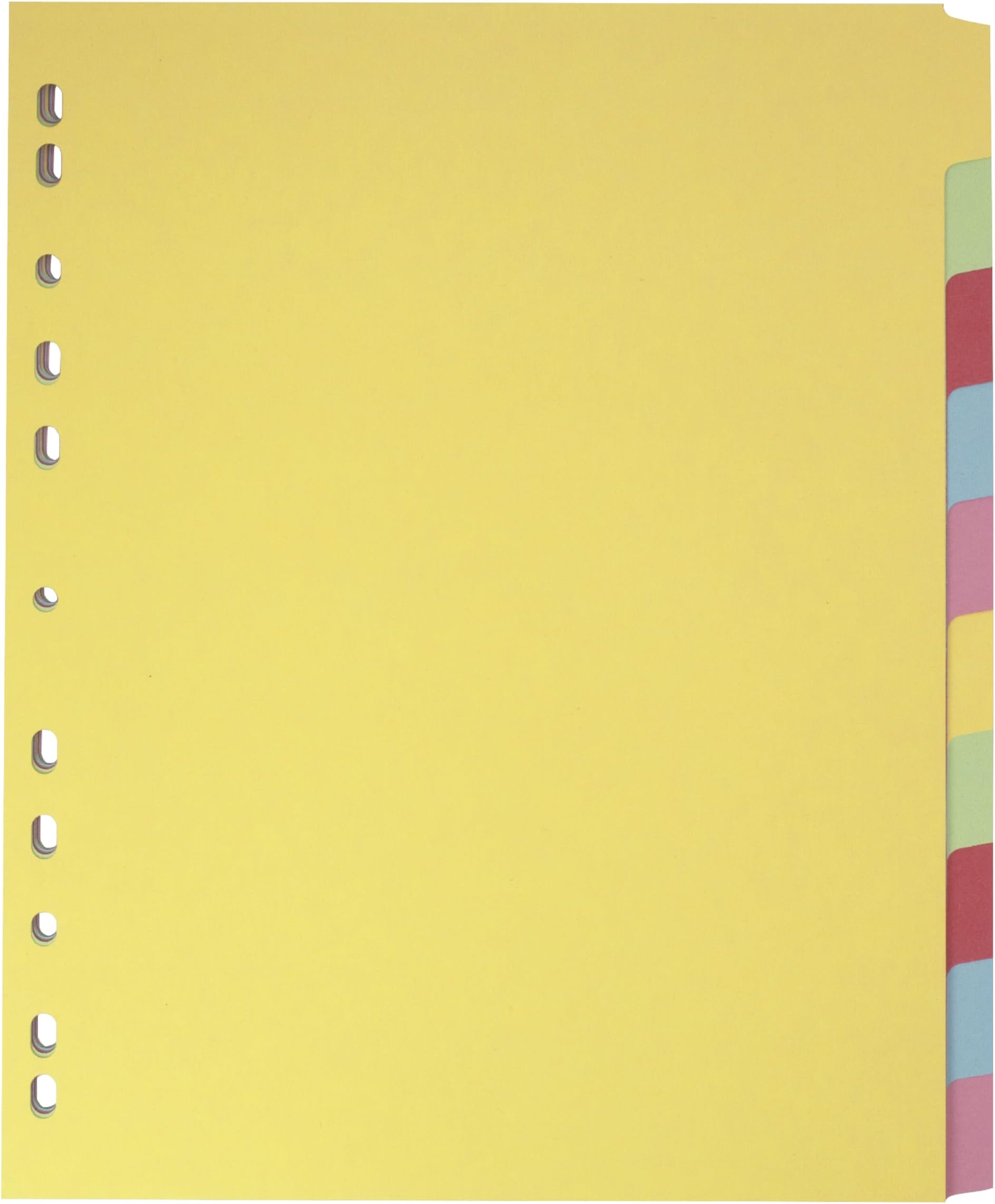Elba A4+ Yellow 10 Part File Divider, 1 Pack for Office School & Home Organisation, Durable Filing Dividers Suitable for Punched Pockets