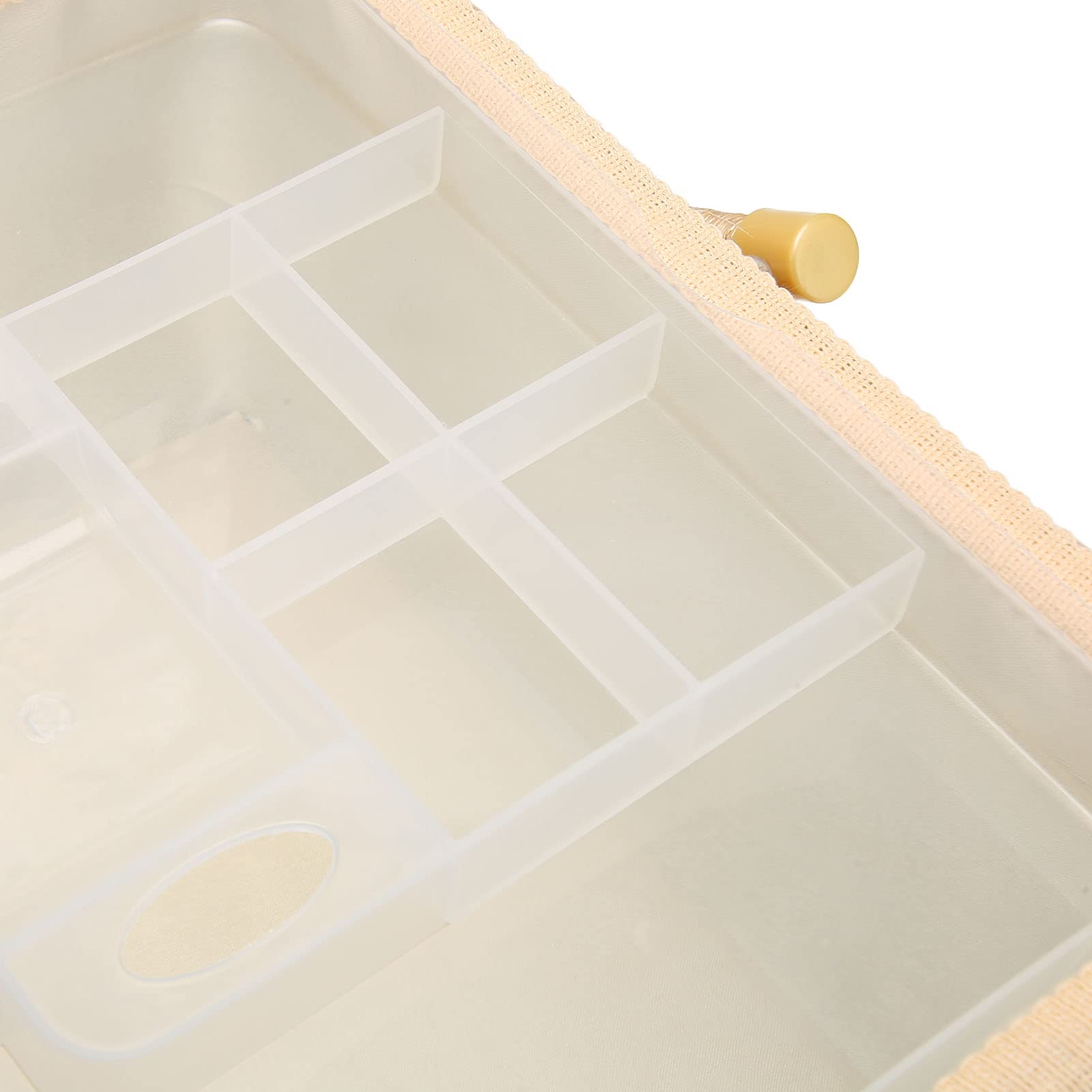 GOWENIC Caja de Almacenamiento de Costura Portátil con Bandeja Extraíble |Organizador de Cesta de Costura Ligero de Gran Capacidad, Soporte de Tela de Madera de Primera Calidad para Hilos, Tijeras y