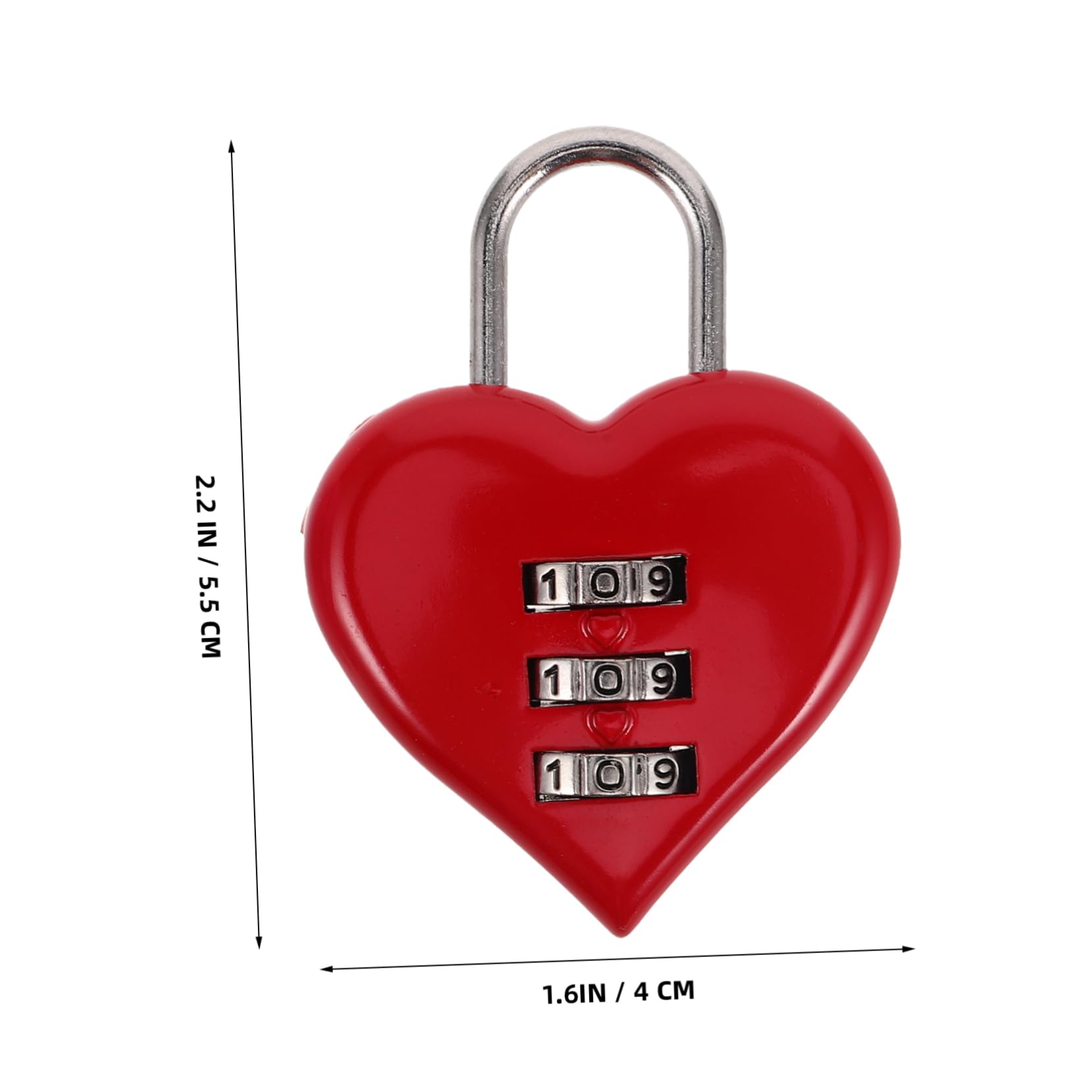 SUPVOX 2pcs Heart Shaped Padlocks Wear-Resistant Combination Lock Home Accessory Boys and Girls' Notebook Jewelry Box Valentine's Day