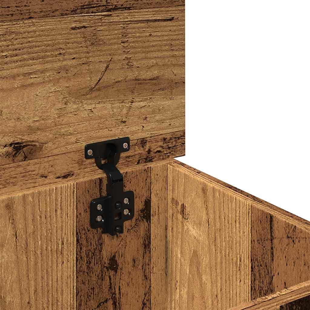 Caja de almacenamiento con aspecto de madera envejecida, 30 x 50 x 28 cm, material de madera, organizador de almacenamiento, para estanterías, ropa, armario