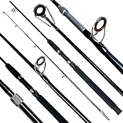 VARA DE PESCA MOLINETE ALTO MAR 6'0" (1.80M) 10-40LB - FIBRA VIDRO MACIÇA C/ROSCA - 2 PARTES