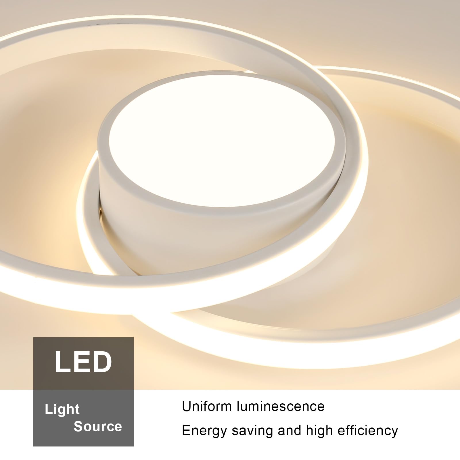 Comely LED Deckenleuchte Modern 42W, 4800LM, 3000K Warmweiß, Rundes Design Ø 40cm – Energieeffiziente Deckenlampe für Schlafzimmer, Badezimmer, Küche, Wohnzimmer & Balkon in Weiß