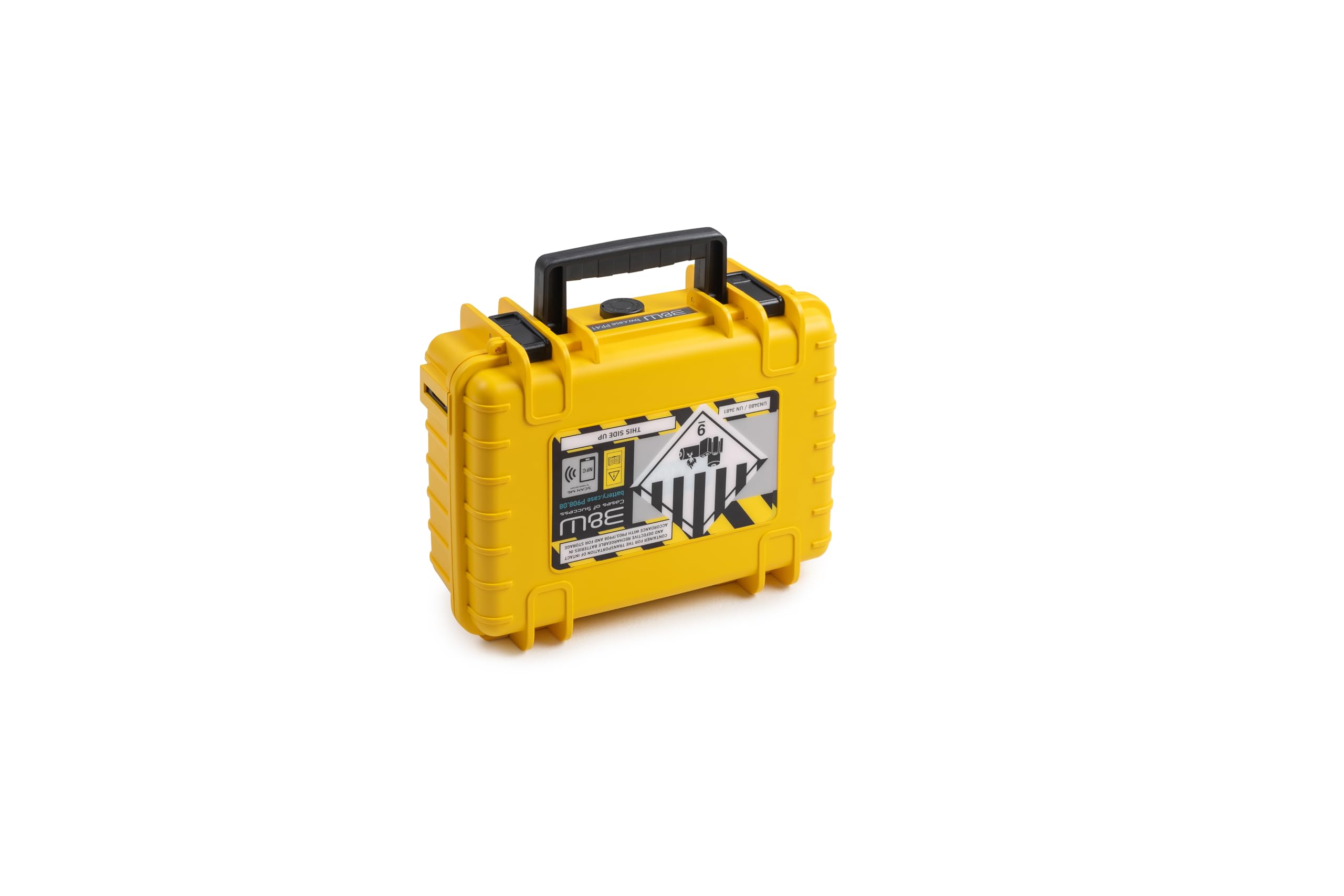 B&W International B&W Battery.Case 908.08 Mallette de Transport pour Batteries Lithium-ION Jaune, Jaune, 27 x 22 x 11 cm, Battery.Case 908.08