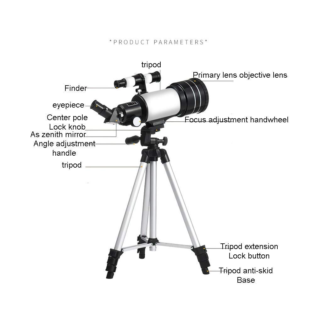 YSJNGF astronomiczny dzieci, reflektorów dla początkujących, obiektyw optyczny HD, przenośny teleskop podróżny z plecakiem i statywem (kolor: (pakiet 2)