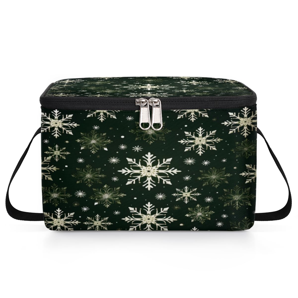 Snowflake Xmas Lunch Bags for Women Men 9 Cans, Hot & Cold Food Delivery Bag Insulated Grocery Bag Insulated Lunch Box Cooler Bag for Office Work Picnic Beach
