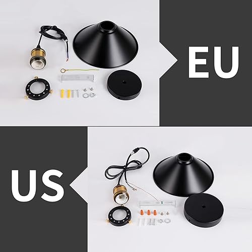 Miniatura 5 de Newrays Industrial Retro Negro Hierro Cocina Restaurante Bar Balcón Colgante Lámpara Colgante (2 unidades)