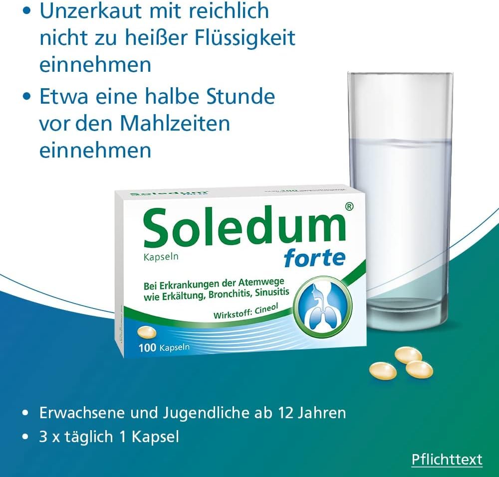 Erkältungsbundle 3er Set | Soledum Kapseln forte -100 Kapseln | nasic Nasenspray mit dem Wirkplus - 15 ml | nasic Lippenpflegestift
