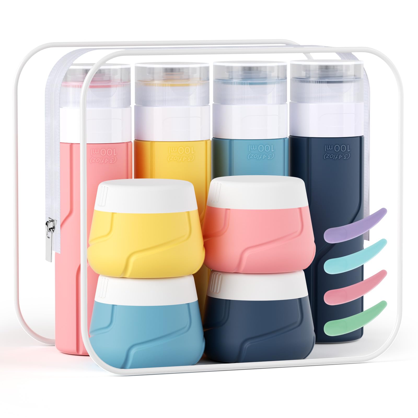 GLEAVI 2 Contenitori Da Viaggio In Silicone Per Ciuccio E Coppetta Mestruale | Portatili, Sterilizzabili, Rosa, 8,5x8,5 Cm