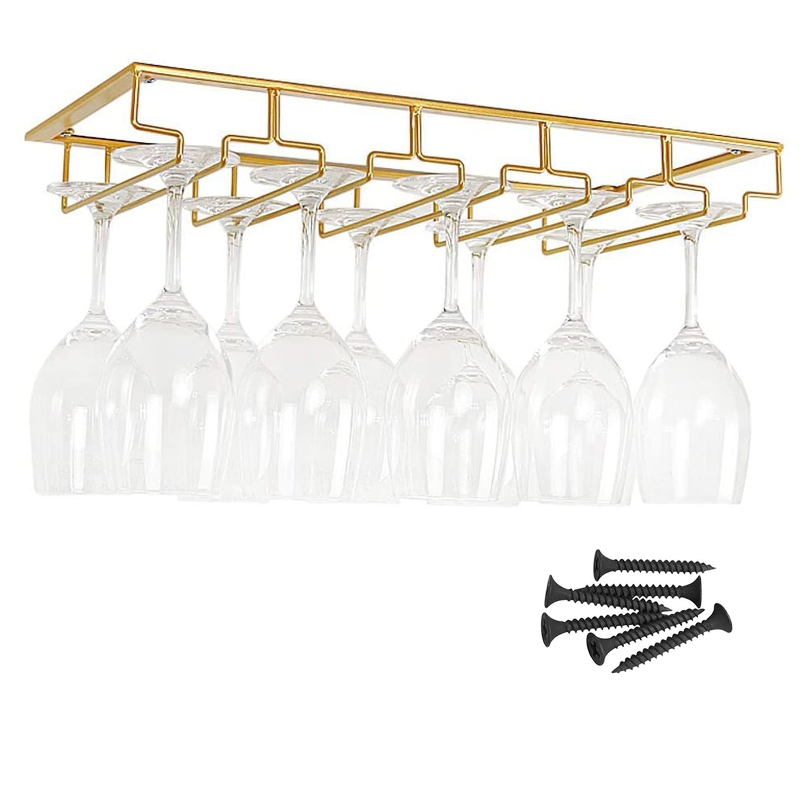 Amazon.co.jp: キャビネット下ワイングラスラック ブラック 5列、6列