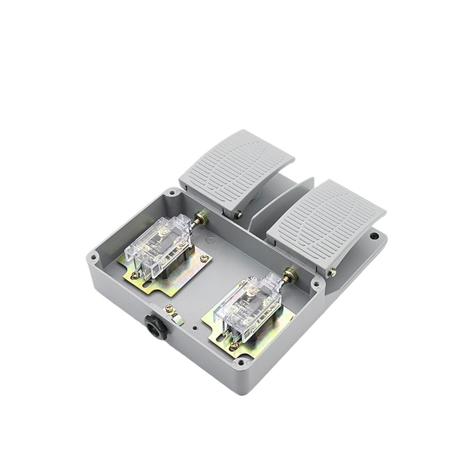 Foot Switch YDT1-16 Aluminum Alloy Case Gray Double Pedal Switch Machine Tool Accessory Switch