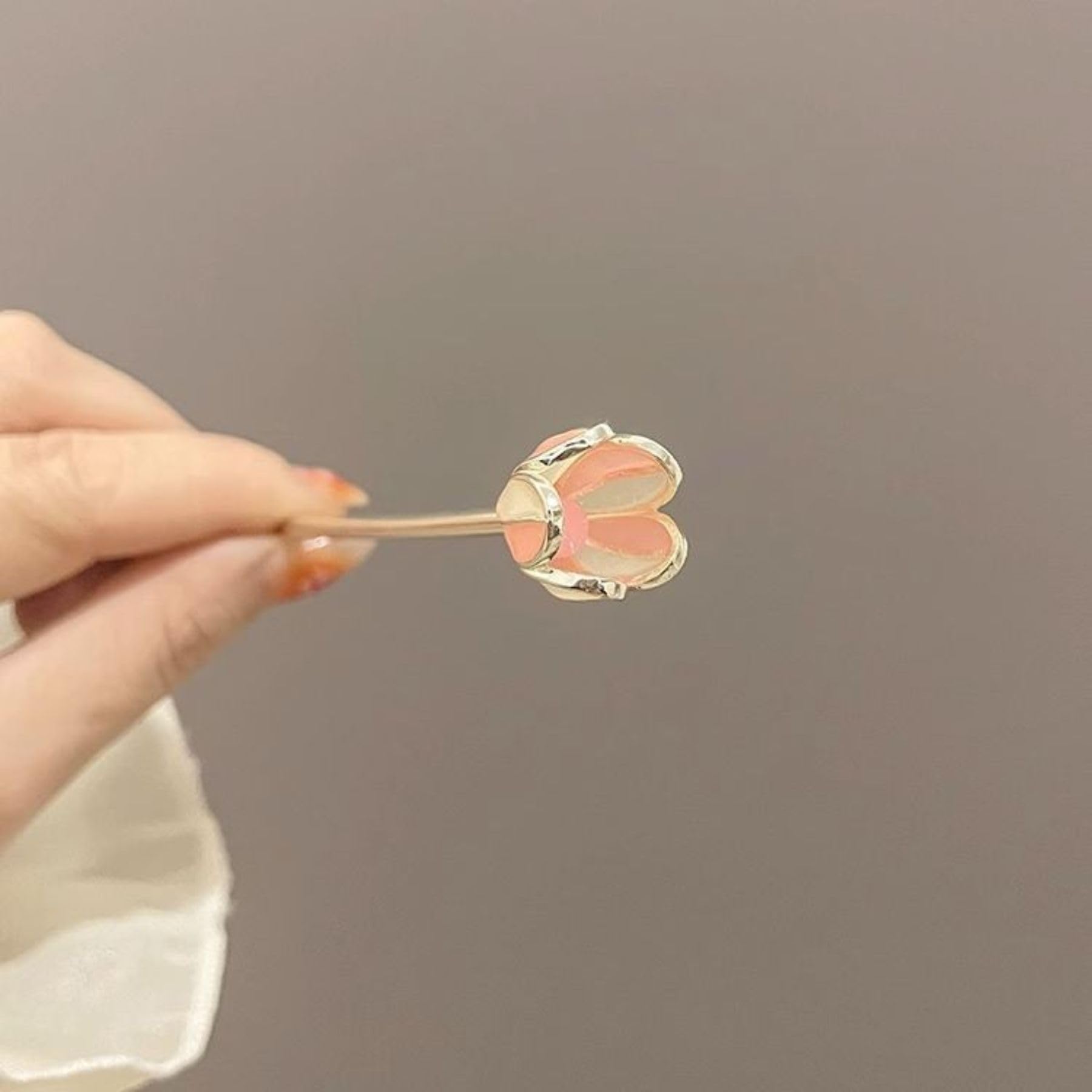 Flower Hair Pins Metal Hair Pin Tulip Flower Hair Stick for Women Girls, 1PCS Color3 - Image 2