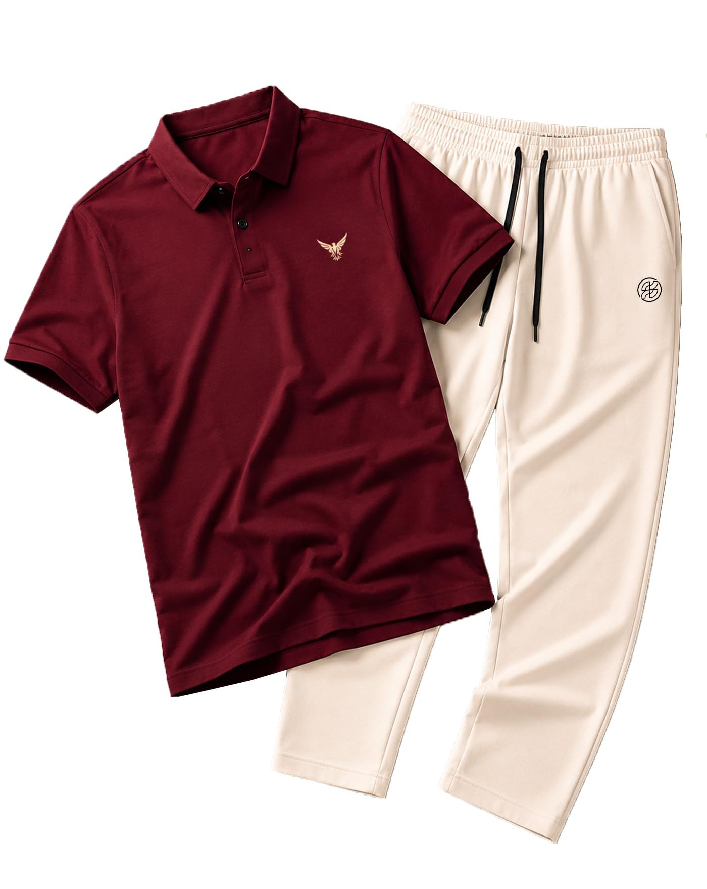 ausk Men's Premium Polo Co-Ord Set | Cotton Blend Polo T-Shirt with Track Pant | Half Sleeve Casual Summer Wear Clothing Set for Men-picture-26