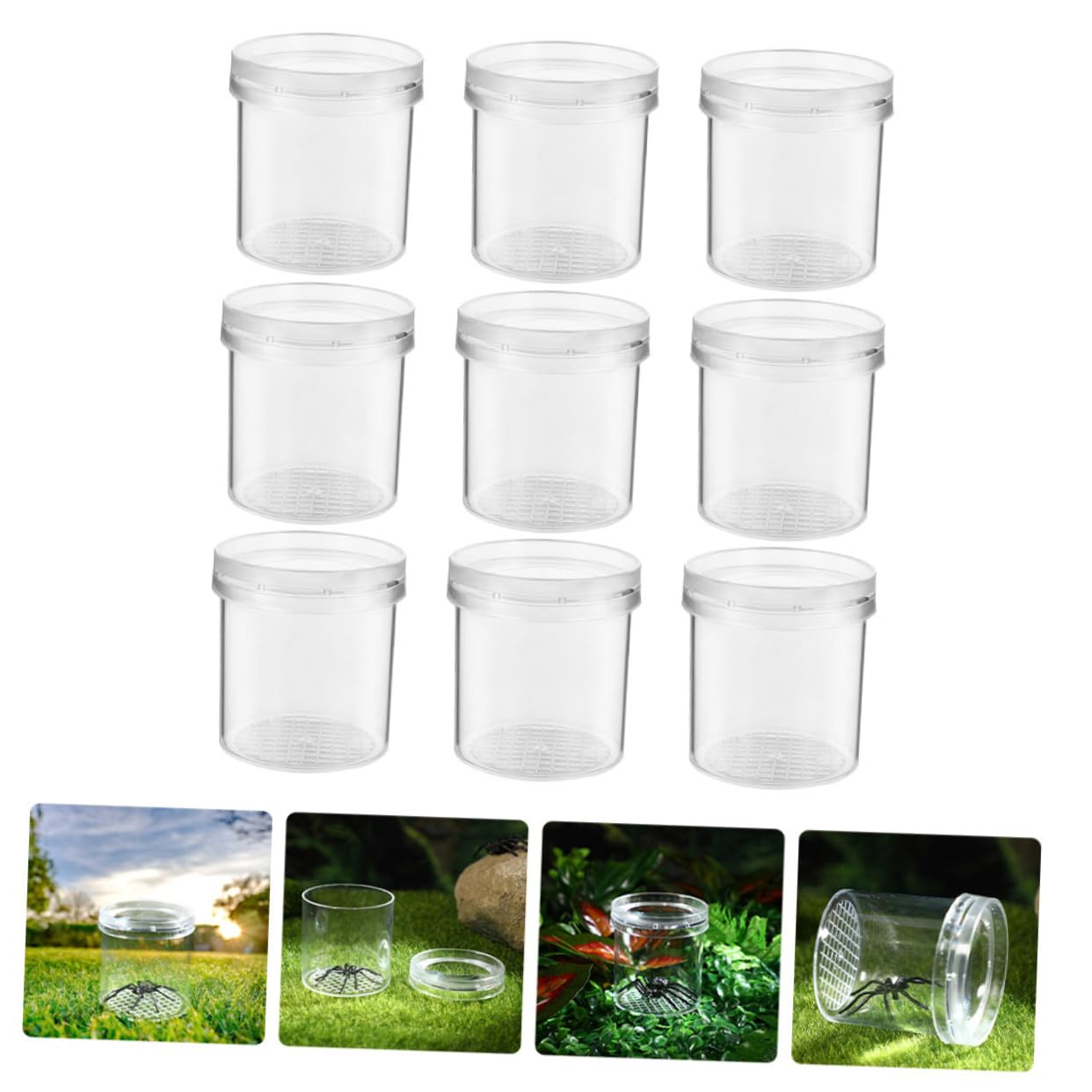 TOYANDONA 9 piezas Caja para Insectos Portátil con Contenedores Multiusos para Observar y Criar Insectos Caja Plástica y Educativa para Exteriores