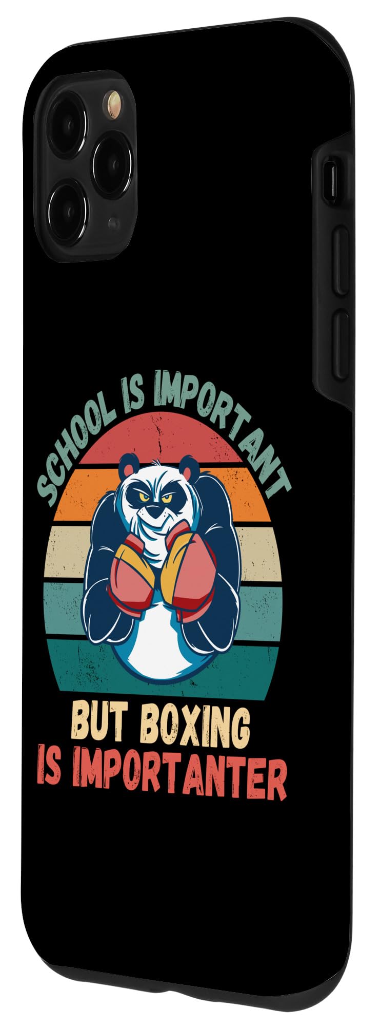iPhone 11 Pro Max Retro Panda School Is Important Boxing Is Importanter Case - Image 2