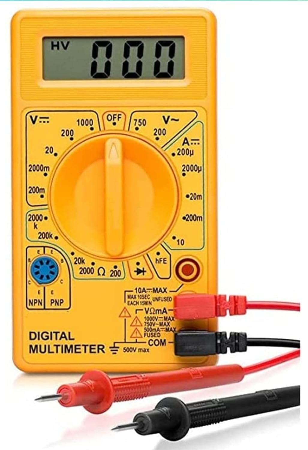 Multimeter, Digital Manual-Ranging 500V AC/DC Voltage Tester, Tests Batteries, Current, Resistance, Diodes, and Continuity-image-10