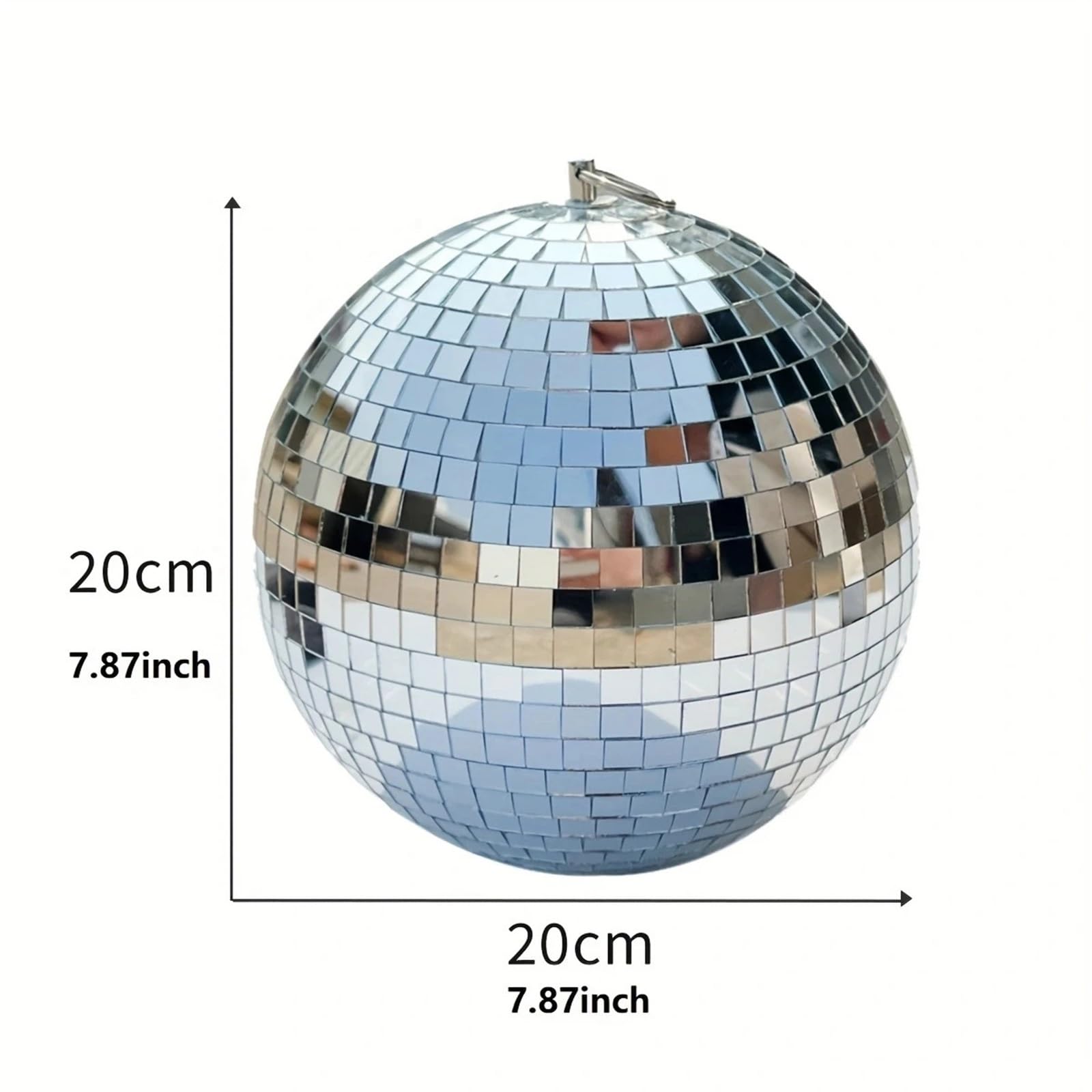 Dekoracja imprezowa lustrzanej kuli dyskotekowej, Disco Ball Szklane obrotowe lustro Wiszące dekoracje na scenę KTV 20 cm