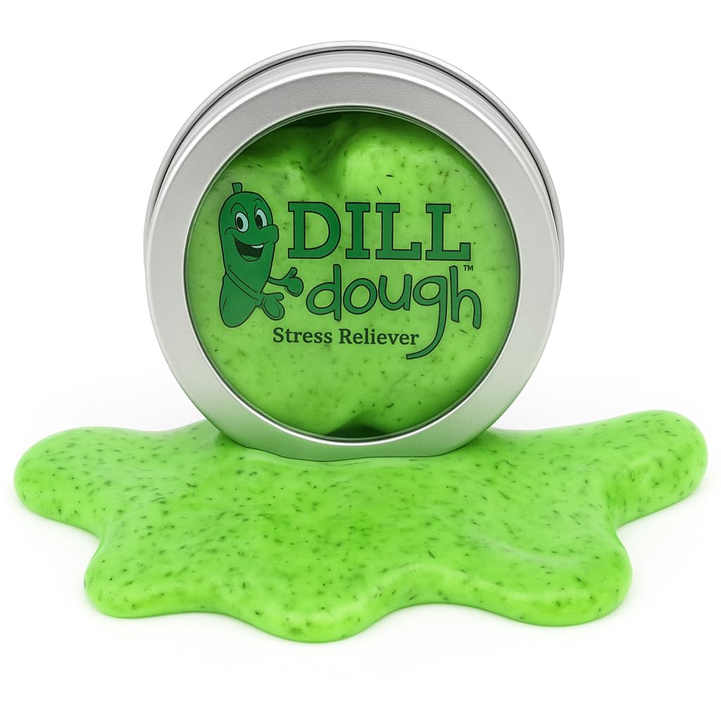 Dill Dough Stress Relief Putty - Funny Pickle Gag Gift for Adults, Weird Stress Relief Toys for Girlfriends, Dill Scented Stress Putty, Stocking Stuffers for Women