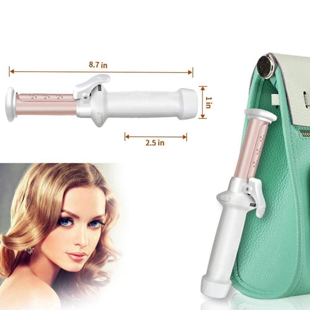 Portable Hair Curler Cordless Ceramic Professional Curling, 2-w-1 Przenośne ładowanie USB MINI Curling, do luźnych loków