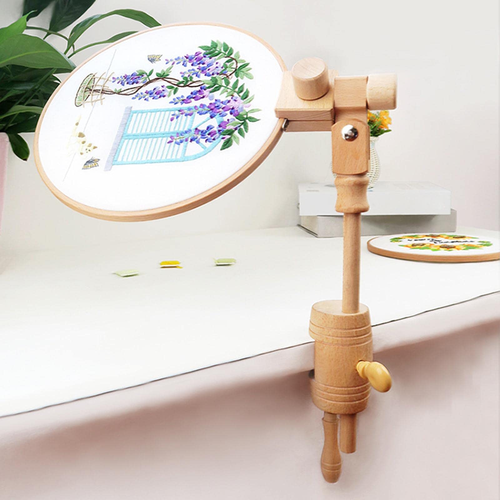 Support De Table à Broder Perfeclan - En Bois Réglable, Pour Cerceau De Point De Croix - Couture, Broderie, Tapestrie