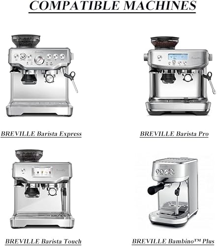 Miniatura 4 de Cesta presurizada compatible con Breville Sage BES870875880878890 bambino más BES 500 Filtro de doble pared de dos tazas, accesorios de repuesto