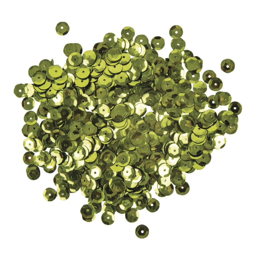 Rayher 3927014 Sequins Curved 6 mm Diameter 4000 Pieces Olive