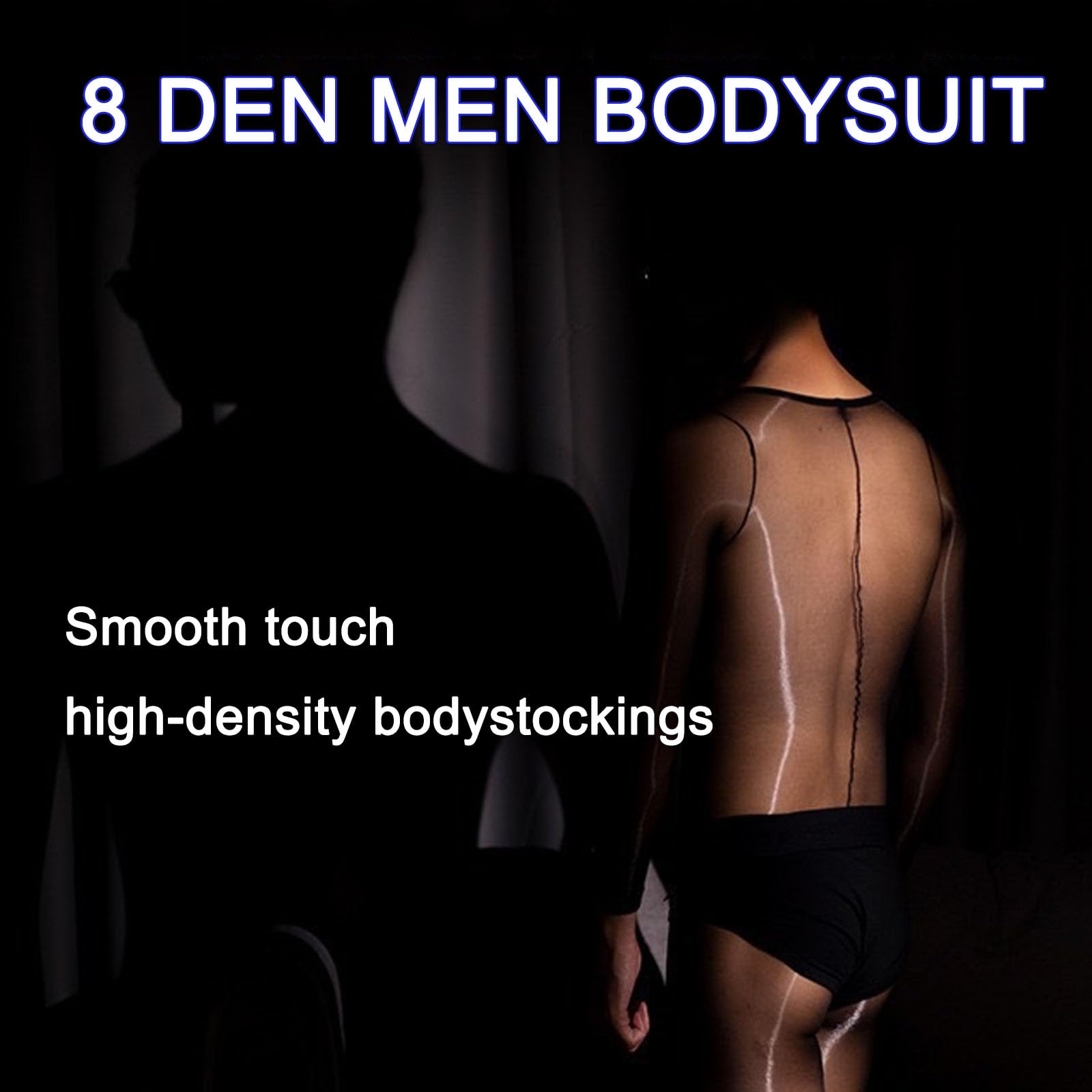 HTRUIYATY Tenue Sexy Homme érotique Billiant 8D Sexy Bodystocking Man Lingerie Manches Body Bas Collant sous Vetement Homme