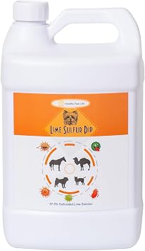 Healthy Paw Life - Lime Sulfur Dip - Pet Care for Itchy and Dry Skin - Xtra Strength Formula - Safe Solution for Dog, Cat, Puppy, Kitten, Horse 1 Gallon