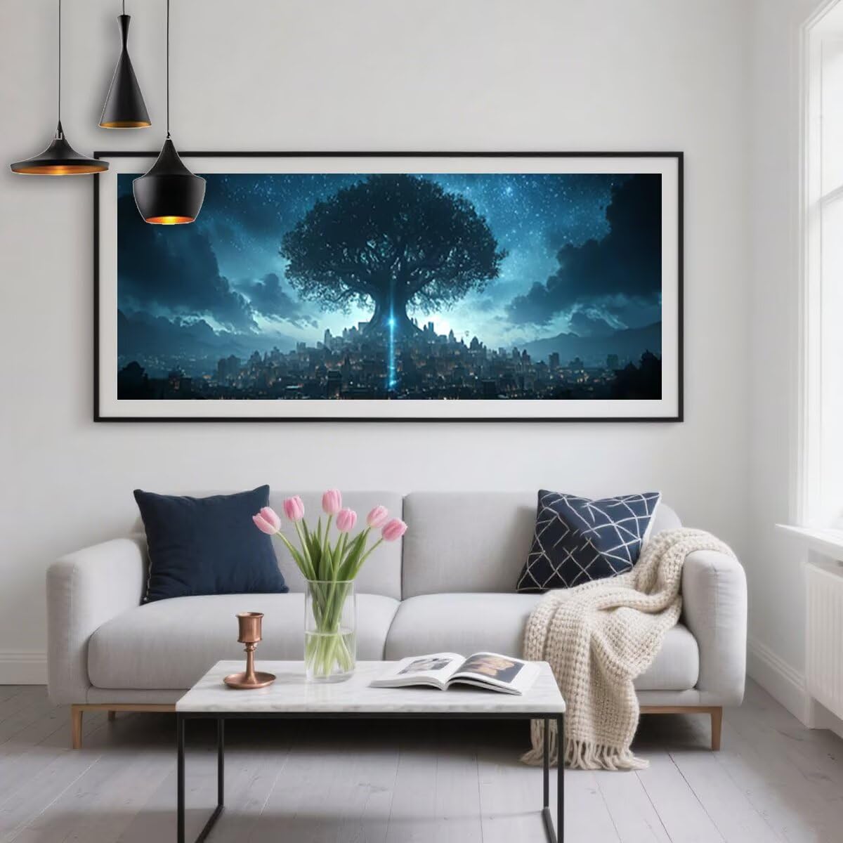 Diamond Painting Adulti, Diamond Painting Albero 30x80cm, Regalo -1980