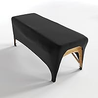 Vista 1 de Funda de cama de pestañas negra ajustada para mesa de pestañas de 6 pies o cama de masaje, extensión de pestañas elásticas de elastano para mesa