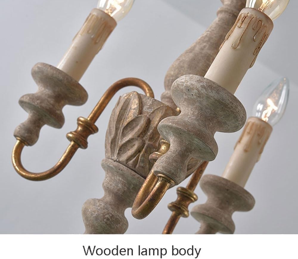 Vintage industrialna lampa wisząca - luksusowa drewniana i metalowa lampa wisząca do salonu, jadalni, sypialni, biura - regulowana końcówka E14