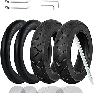 10x2.125 Tire and Inner Tube,10x2.125 Inner Tube for Electric Scooter Tire Replacement Wheels with 0° Valve Stem for 10inch Tires with 6inch Rims(2 inner+2 outer)